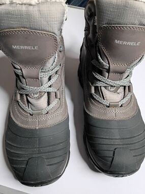 Merrell Gray and Black Insulated Lace-Up Winter Boots